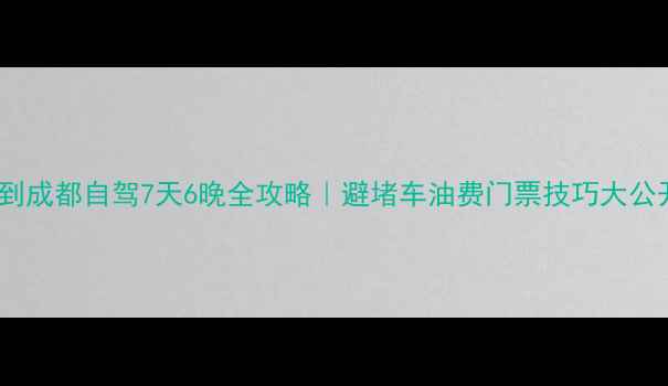 图片 ✨上海到成都自驾7天6晚全攻略｜避堵车油费门票技巧大公开🚗🍜1