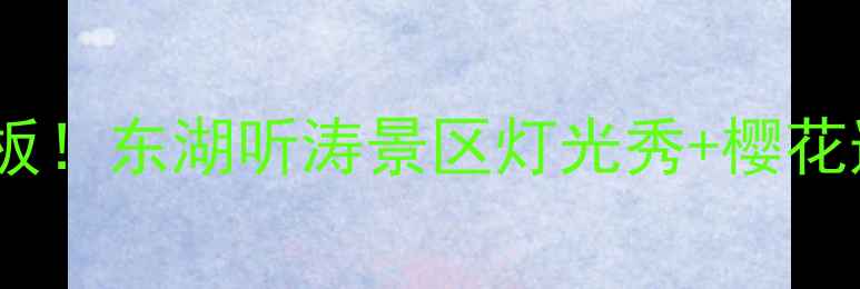 武汉夜游天花板东湖听涛景区灯光秀樱花道打卡全攻略
