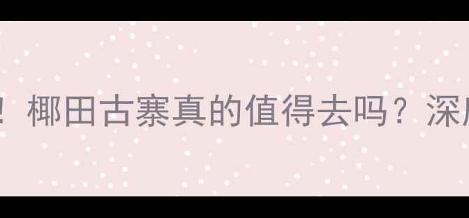 图片 三亚必玩景点TOP10！椰田古寨真的值得去吗？深度体验+避坑指南全1