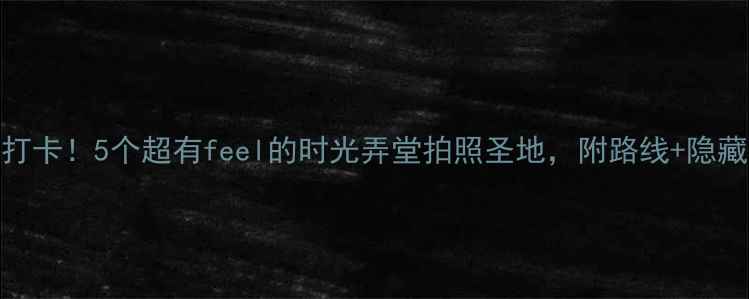 上海必打卡5个超有feel的时光弄堂拍照圣地附路线隐藏机位