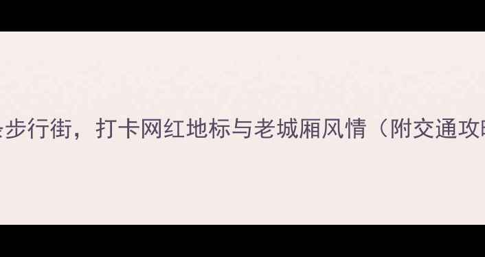 图片 上海必逛的10条步行街，打卡网红地标与老城厢风情（附交通攻略+美食推荐）1