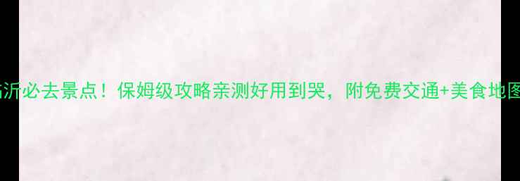 图片 临沂必去景点！保姆级攻略亲测好用到哭，附免费交通+美食地图1
