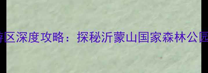 图片 临沂费县银座天蒙旅游区深度攻略：探秘沂蒙山国家森林公园必去景点与秘境玩法2