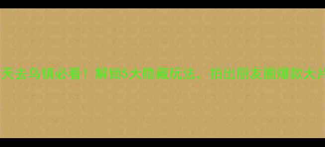 图片 冬天去乌镇必看！解锁5大隐藏玩法，拍出朋友圈爆款大片1