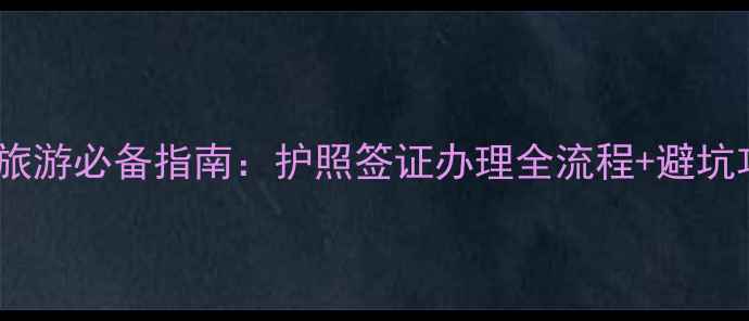 图片 出国旅游必备指南：护照签证办理全流程+避坑攻略2