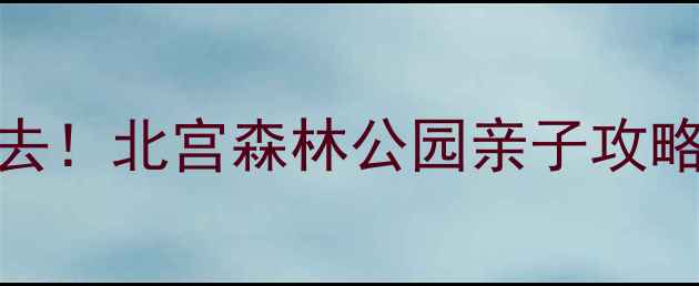 北京周边游必去北宫森林公园亲子攻略隐藏玩法全