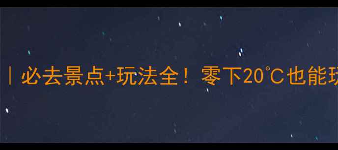 北海道冬天旅游攻略必去景点玩法全零下20也能玩出热血沸腾的冬天