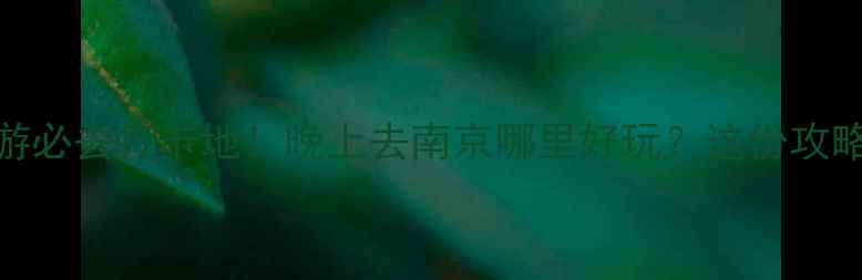 图片 南京夜游必去打卡地！晚上去南京哪里好玩？这份攻略收藏了