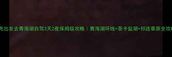 图片 南充出发去青海湖自驾3天2夜保姆级攻略｜青海湖环线+茶卡盐湖+祁连草原全攻略2