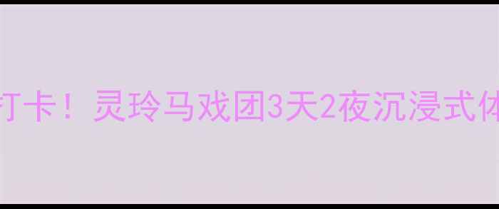 图片 厦门亲子游必打卡！灵玲马戏团3天2夜沉浸式体验全攻略🎪🐎