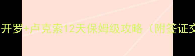 图片 古埃及旅游必看！开罗+卢克索12天保姆级攻略（附签证交通安全全攻略）1