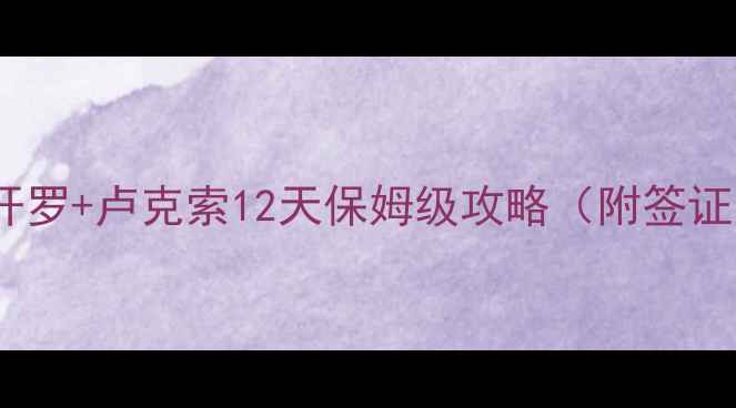 图片 古埃及旅游必看！开罗+卢克索12天保姆级攻略（附签证交通安全全攻略）2