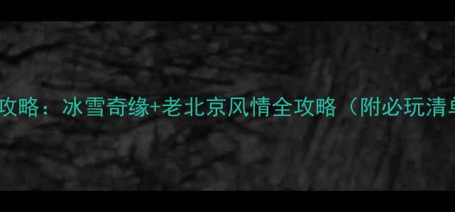 图片 后海冬天旅游攻略：冰雪奇缘+老北京风情全攻略（附必玩清单+避坑指南）