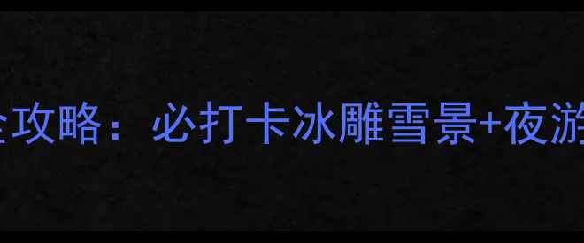 哈尔滨冰灯节全攻略必打卡冰雕雪景夜游路线美食推荐