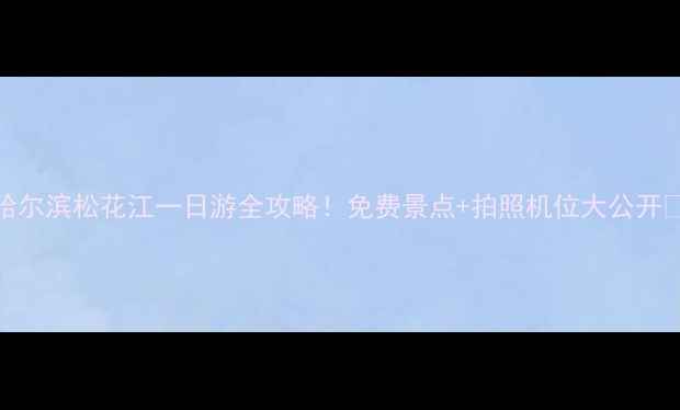 哈尔滨松花江一日游全攻略免费景点拍照机位大公开