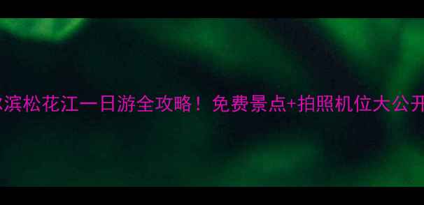 图片 哈尔滨松花江一日游全攻略！免费景点+拍照机位大公开📸2