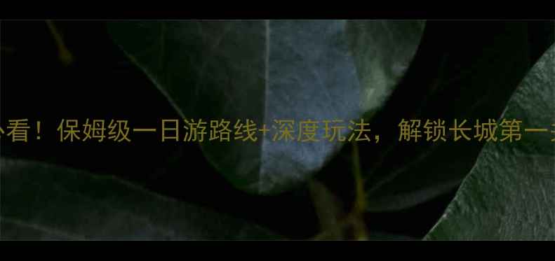 图片 嘉峪关旅游攻略必看！保姆级一日游路线+深度玩法，解锁长城第一关的6大隐藏彩蛋2