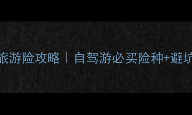 境内自驾游必备最新旅游险攻略自驾游必买险种避坑指南附购买链接