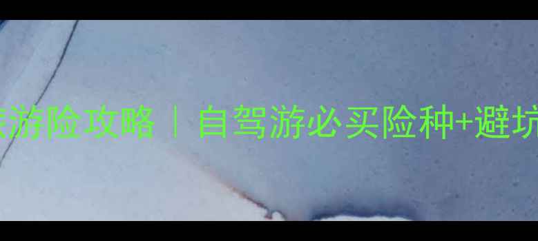 图片 境内自驾游必备最新旅游险攻略｜自驾游必买险种+避坑指南（附购买链接）1