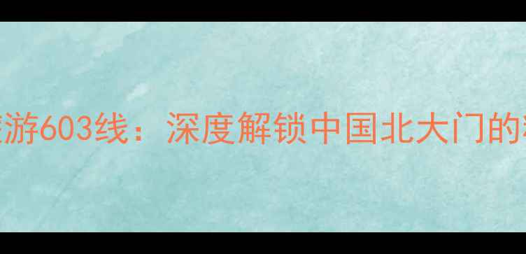 大同快速旅游603线深度解锁中国北大门的精华48小时