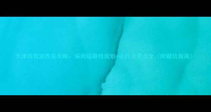 图片 天津自驾游西安攻略：保姆级路线规划+必打卡景点全（附避坑指南）