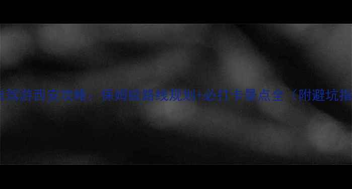 图片 天津自驾游西安攻略：保姆级路线规划+必打卡景点全（附避坑指南）1