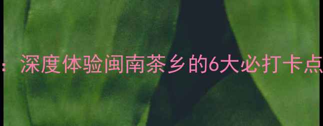 图片 安溪一日游全攻略：深度体验闽南茶乡的6大必打卡点+交通美食全指南1