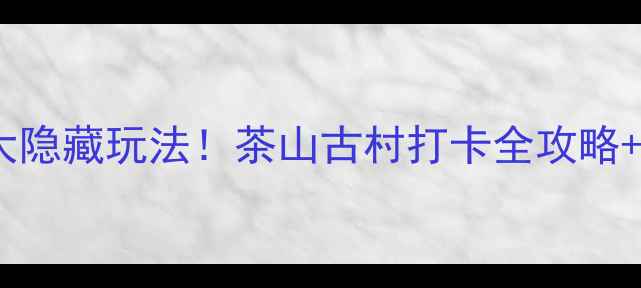 图片 安溪参内必去5大隐藏玩法！茶山古村打卡全攻略+私藏茶文化体验