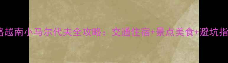 图片 富国岛自由行保姆级攻略越南小马尔代夫全攻略：交通住宿+景点美食+避坑指南（附最新费用清单）2