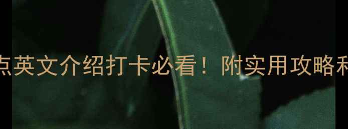 图片 小众文化景点英文介绍打卡必看！附实用攻略和拍照技巧📸