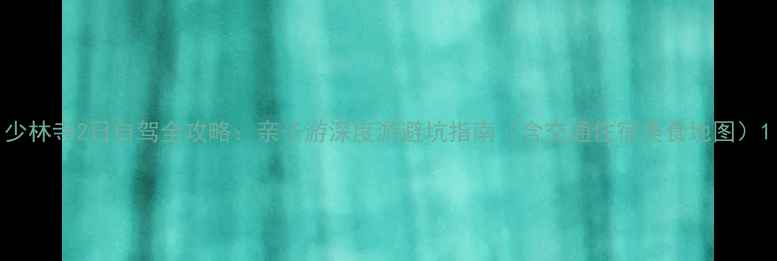 少林寺2日自驾全攻略亲子游深度游避坑指南含交通住宿美食地图