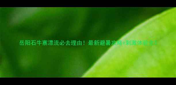 图片 岳阳石牛寨漂流必去理由！最新避暑攻略+刺激体验全2