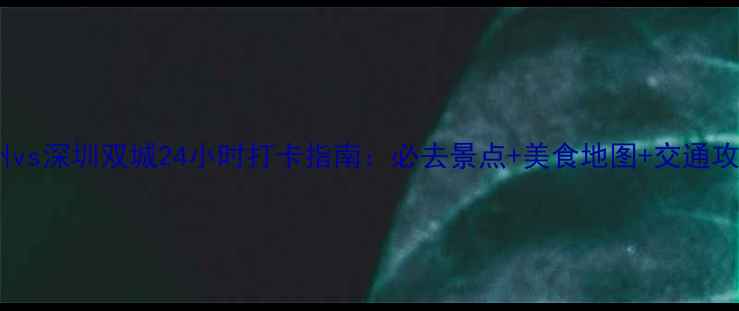 广州vs深圳双城24小时打卡指南必去景点美食地图交通攻略