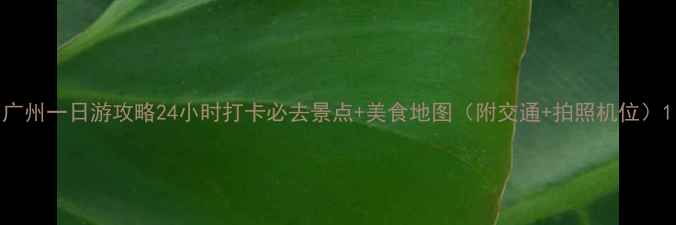 广州一日游攻略24小时打卡必去景点美食地图附交通拍照机位