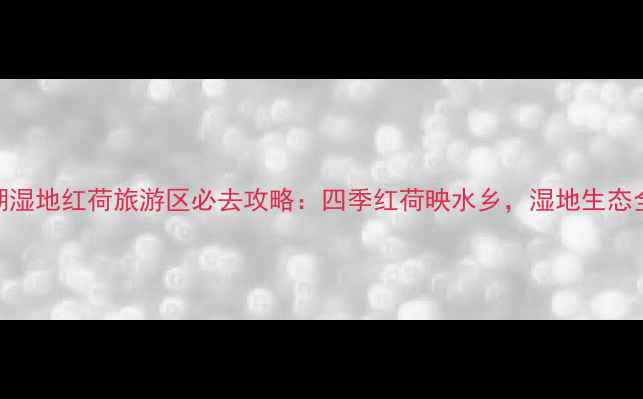 微山湖湿地红荷旅游区必去攻略四季红荷映水乡湿地生态全体验