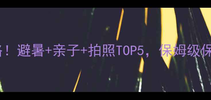 德清小众景点全攻略避暑亲子拍照TOP5保姆级保姆级保姆级攻略