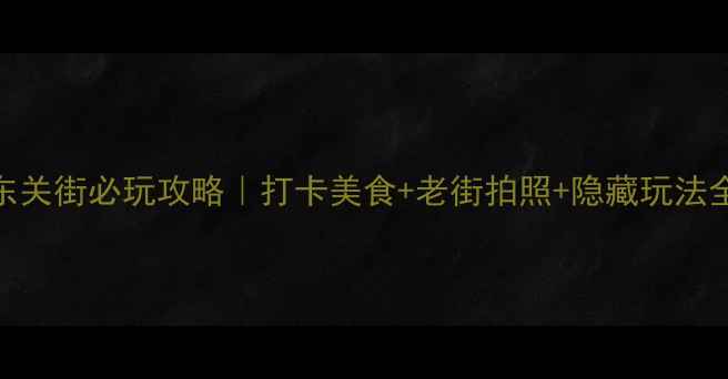 扬州东关街必玩攻略打卡美食老街拍照隐藏玩法全公开