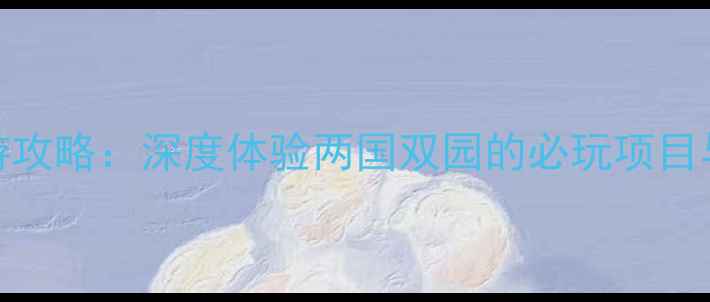 日本迪士尼旅游攻略深度体验两国双园的必玩项目与行程规划指南