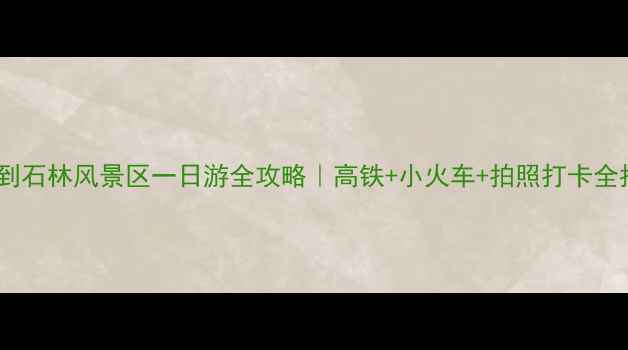 图片 昆明到石林风景区一日游全攻略｜高铁+小火车+拍照打卡全指南2