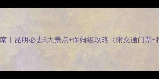 图片 昆明避坑指南｜昆明必去5大景点+保姆级攻略（附交通门票+拍照圣地）1