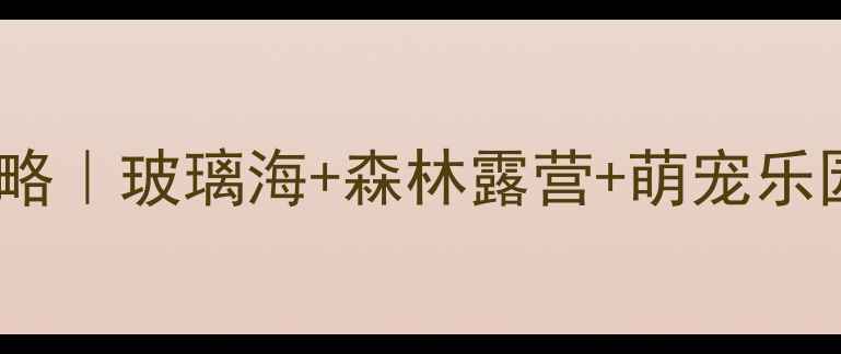 图片 杭州湾海皮岛亲子自驾全攻略｜玻璃海+森林露营+萌宠乐园，人均200玩转长三角秘境