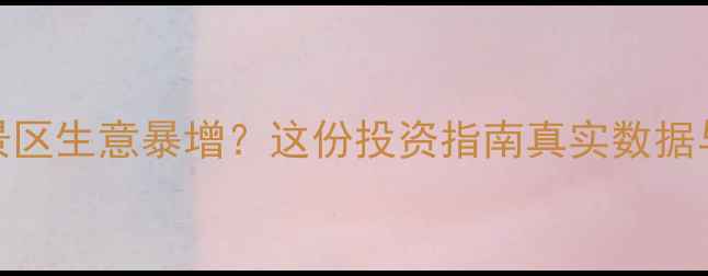 图片 桂林景区生意暴增？这份投资指南真实数据与风险