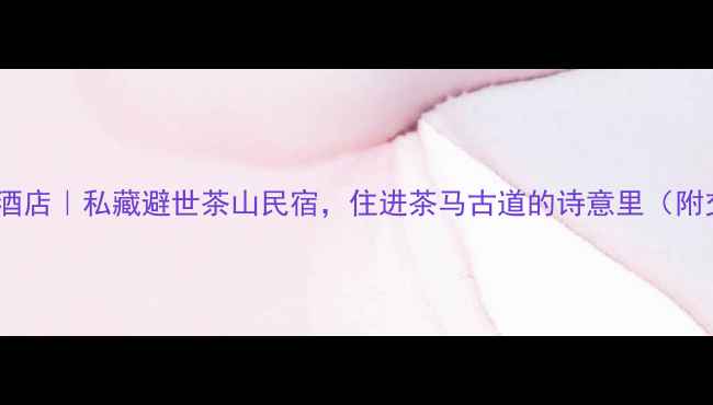 图片 梅州雁南飞景区内酒店｜私藏避世茶山民宿，住进茶马古道的诗意里（附交通攻略+必体验）