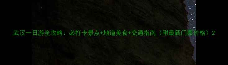 图片 武汉一日游全攻略：必打卡景点+地道美食+交通指南（附最新门票价格）2
