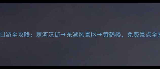 武汉一日游全攻略楚河汉街东湖风景区黄鹤楼免费景点全打卡