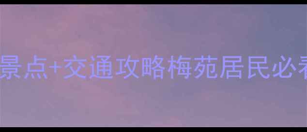 武汉梅苑小区周边游5大宝藏景点交通攻略梅苑居民必看周末遛娃约会拍照全攻略