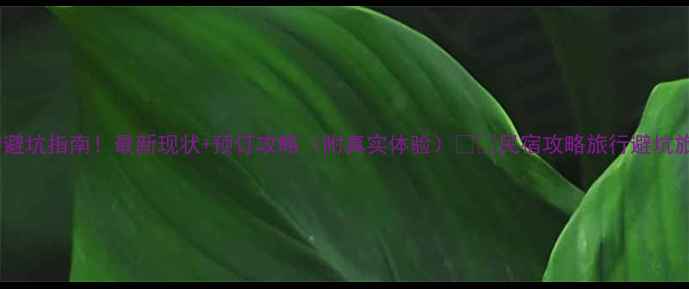图片 民宿旅游避坑指南！最新现状+预订攻略（附真实体验）🏡✨民宿攻略旅行避坑旅游趋势1