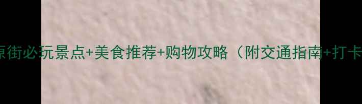 沈阳太原街必玩景点美食推荐购物攻略附交通指南打卡地图