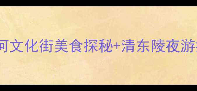图片 沧州夜生活全攻略：运河文化街美食探秘+清东陵夜游指南+老城夜市打卡路线