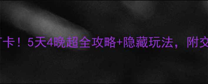 海口市区必打卡5天4晚超全攻略隐藏玩法附交通美食地图